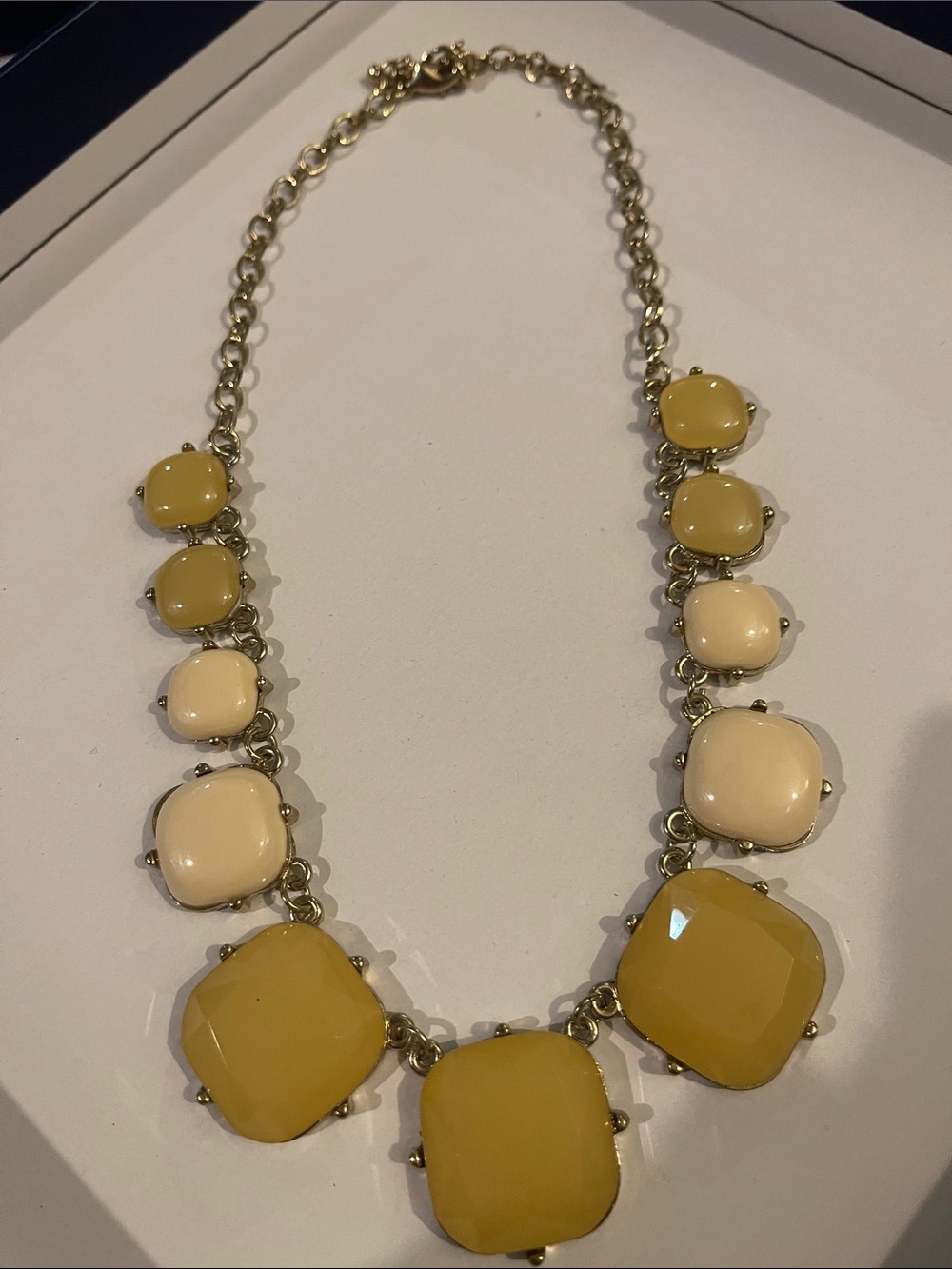 Yellow and Cream Statement Necklace - Women's Fashion Jewelry